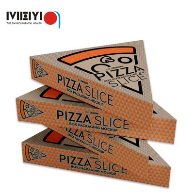 Customizable degradable and environmentally friendly triangle pizza packaging box