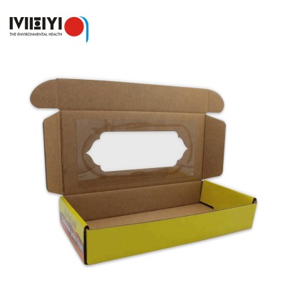 Natural Bakery Pie Boxes With PVC Clear Display Windows Custom size Dessert Boxes