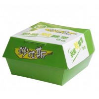 wholesale bio-degradable fast food folding color paper box carry out for hamburger small Kraft food paper box