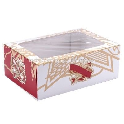 Food Grade Custom Printed Cupcake Paper Box With Window