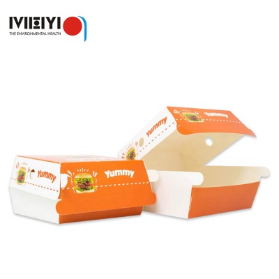 Custom Disposable Food Grade Cardboard hamburger Packaging Paper Burger Box