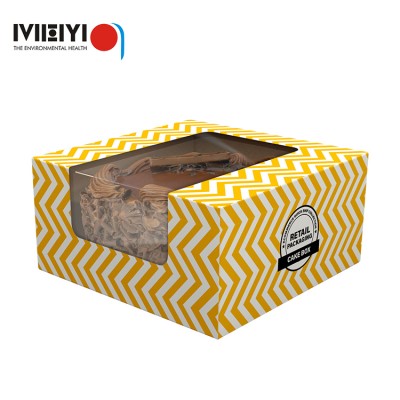 custom design eco-friendly food grade cardboard take away fast food bakery dessert mousse cake gift packaging paper box