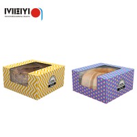 Custom disposable size paper bakery cake packaging box with window